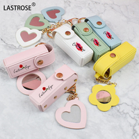 Porte-rouge à lèvres miniature en cuir PU mignon promotionnel, porte-clés, sac de rangement, accessoires de voyage, porte-gloss à lèvres pour femmes, porte-clés