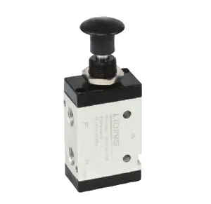 Valvola a solenoide a trazione manuale con interruttore a pulsante pneumatico 3R/4R/3L