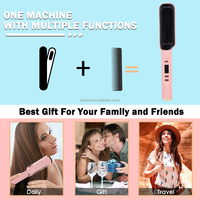 Peigne Lisseur Électrique Amélioré à Ions Négatifs, Brosse Chauffante Lissante pour Cheveux Épais et Bouclés