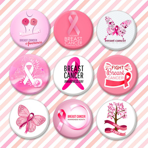 Thời Trang Cổ Bạc Và Màu Hồng Rhinestone Ung Thư Vú <span class=keywords><strong>Pin</strong></span> Trâm Đồ Trang Sức Men Áo Ngực Hình Trâm Cài Cho Phụ Nữ - Product Image 1