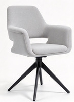 Vente en gros Moderne 360 °   Chaise de salle à manger pivotante avec accoudoirs, revêtement en tissu, base en métal, chaises de salle à manger pour restaurant et hôtel, projet d'aménagement intérieur