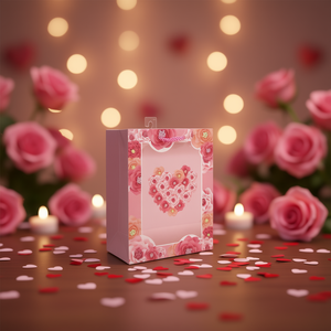 Borsa Regalo EB Rose con Finestra Trasparente 13X8.6X17.7 Pollici, Articoli per San Valentino, Stampa Digitale su Carta - Product Image 2