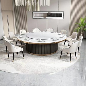 Hotel Suite Luxury Dining <b>Table</b> Set With Lazy VIP Room Smart Big Marble Round <b>Chairs</b> ZZ362 Modern Design Adds Contemporary Elega - Product Image 3