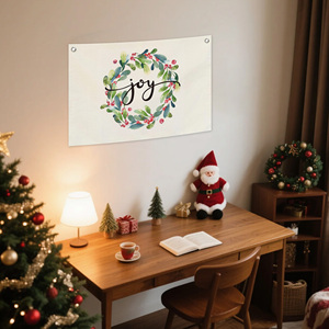 ธงประตูผ้าแคนวาสลายสุขสันต์วันคริสต์มาส ขนาด 2.5x1.6 ฟุต พร้อมหัวเข็มขัดทองแดง |   ของตกแต่งผนังสำหรับวันหยุดทั้งในร่มและกลางแจ้ง - Product Image 6