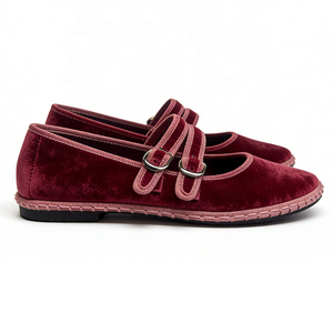 <span class=keywords><strong>Ballerine</strong></span> da Donna in Velluto di Lusso con Doppio <span class=keywords><strong>Cinturino</strong></span> Regolabile, Comode, Antiscivolo, a Punta Chiusa, Morbide, Scarpe Autunnali Slip-On - Product Image 1