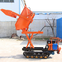 Mini-dumper chenillé compact 1T à chargement automatique, hydraulique, sur chenilles en caoutchouc, pour le transport de matériaux de construction - Prix usine