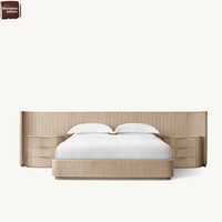Modernes Amerikanisches Vintage Massivholz Eichen-Kingsize-Doppelbett mit Nachttisch-Set - Wohnmöbel mit Anpassbaren Funktionen aus Nantong
