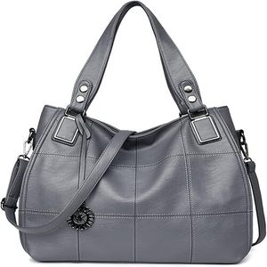 Sac à main moderne en similicuir pour femme avec pompon décoratif, fermeture éclair sécurisée, intérieur spacieux, deux sangles réglables - Product Image 4