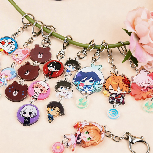 Wholesale Custom Acrylic Keychain - Personalized Stacked Cartoon Acrylic Charms with Your Design for Anime Gifts