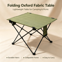Table pliante légère en tissu Oxford, portable, pour le camping et les pique-niques en plein air