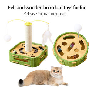 ของเล่นแมวแบบขุดหลุม ช่วยคลายเครียด บรรเทาความกดดัน พร้อมขนนกและเสาสำหรับลับเล็บ - Product Image 4