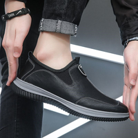 Chaussures en cuir pour hommes, tendance et confortables, style britannique minimaliste, chaussures tendance à enfiler pour hommes
