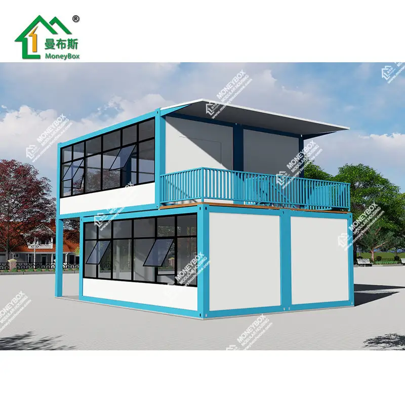 Maison de salon modulaire à deux étages, résistant à la chaleur, conteneur de bureau, maison préfabriquée mobile au chili