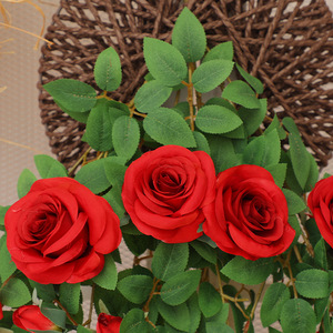 ดอกกุหลาบประดิษฐ์ติดผนัง พลาสติก ดอกไม้ปลอม ตกแต่งบ้าน สไตล์เรียบง่าย รูปทรงไม่สม่ำเสมอ บรรจุภัณฑ์ชิ้นเดียว - Product Image 2