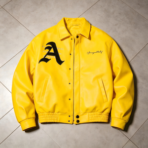 <span class=keywords><strong>Giacca</strong></span> Bomber in <span class=keywords><strong>Pelle</strong></span> Personalizzata da <span class=keywords><strong>Uomo</strong></span>, Invernale con Patch Ricamate, Stile Streetwear <span class=keywords><strong>Oversize</strong></span> Giallo, <span class=keywords><strong>Giacca</strong></span> da Motociclista - Product Image 2
