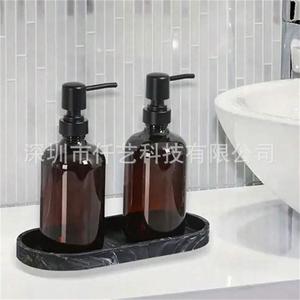 Silicone <b>Storage</b> Tray Oval Black Marble Pattern Portable Bathroom Kitchen Vanity Jewelry Organizer Polished Finish - Product Image 4