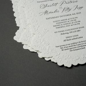 Cartes d'invitation de Noël personnalisées en papier couché gaufré, écologiques, avec découpe moderne 3D pop-up et finition mate - Product Image 4