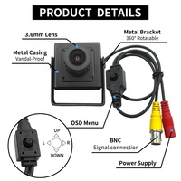 Caméra CCTV analogique Sony CCD 700TVL 30*30mm, objectif 3.6mm, mini caméra industrielle en boîtier avec menu OSD