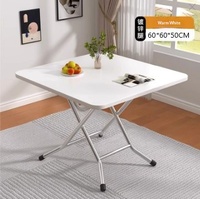 Table pliante carrée portable de 60 cm, petite table de cuisine, de pique-nique, de poker, pliable, pour la maison, le dortoir et l'extérieur