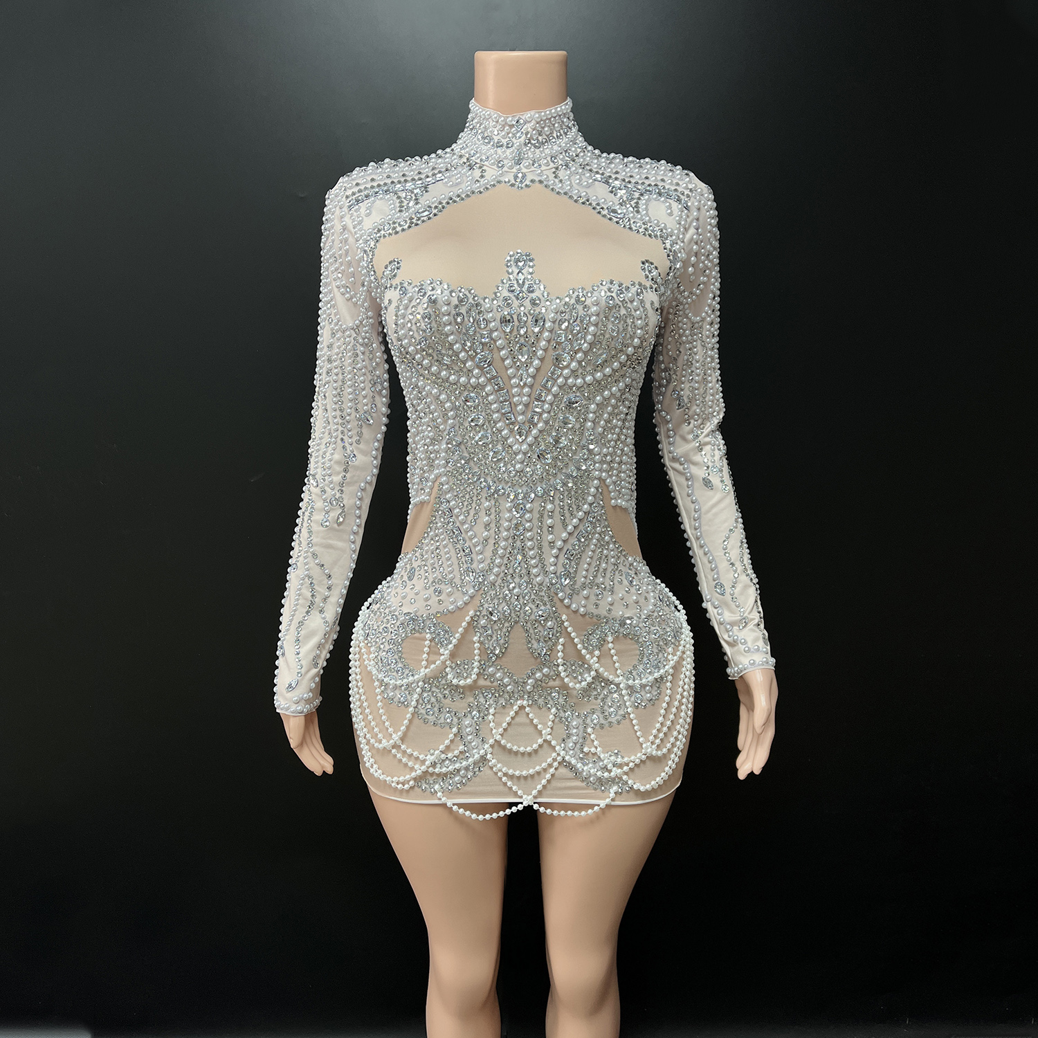 white christmas dresses Sexy See-through Silver Homecoming Dress,Short Homecoming Dress,Silver –  Simplepromdress main image 0