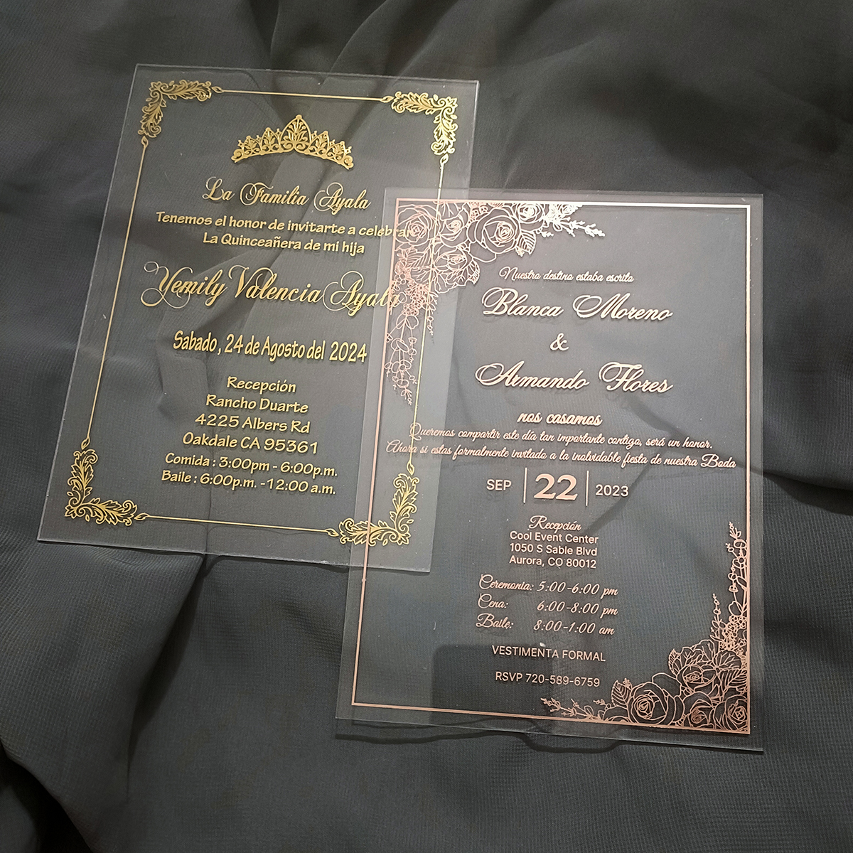acrylic with foil printing