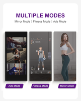 Specchio Interattivo Smart Fitness da 43 Pollici Full HD con Sensore di Movimento, Montaggio a Parete, Wi-Fi, Touch Screen Android e LED