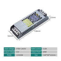 Pilote de transformateur led cc 12V 24V 60W