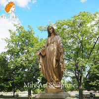 Statue grandeur nature de Vierge Marie en bronze de sculpture d'église religieuse pour la décoration extérieure