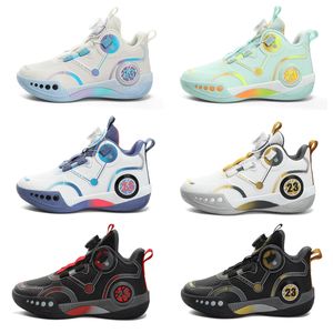 Chaussures de Sport pour Enfants Style Basketball à Bouton Rotatif Faible Quantité Minimale, Baskets Antidérapantes pour Enfants Zapatillas Baloncesto - Product Image 2