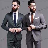 Setelan Pria satu kancing, modis ukuran besar & blazer santai