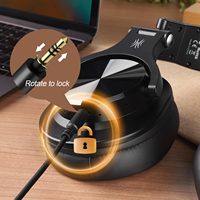 Casque A70 Super Bass avec batterie 650 mAh, réduction de bruit, haut-parleur 40 mm, câble détachable, casque DJ supra-auriculaire professionnel