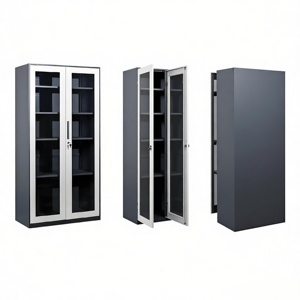 Commercial Steel Filing Cabinet with Swing Glass Door Durable Steel Cupboard with Glass Front for <strong>Office</strong> <strong>Storage</strong> - Product Image 4