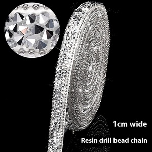 Manufacturers Supply Eco-Friendly 3D DIY Jewelry Accessories 1CM <strong>Resin</strong> Drill <strong>Strip</strong> Bead Chain Rhinestone Patch - Product Image 3