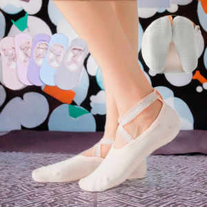 Calcetines Deportivos de Yoga de Punto con Logotipo Personalizado al por Mayor, Calcetines Cortos sin Talón con Cordones, Antideslizantes, con Tiras Cruzadas, Boca Poco Profunda, Antideslizantes, para Primavera - Product Image 3