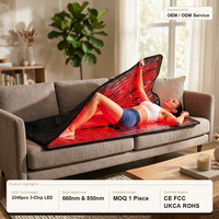 Selimut Terapi Cahaya Merah Ukuran Besar 180*180cm Bersertifikasi Fitkang CE FCC UKCA ROHS, Selimut Cahaya Merah 660nm+850nm untuk Seluruh Tubuh