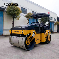 LTMG Nouveau compacteur de pneus pneumatiques 6 tonnes entièrement hydraulique Rouleau de route Rouleau double tambour