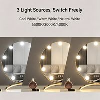Miroir de maquillage LED rond de bureau moderne multifonctionnel avec lumières haute définition et design écologique