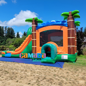 Castillo inflable de salto para niños, casa hinchable comercial con tobogán y aros de baloncesto - Product Image 4