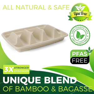 Biodegradable Sugarcane 100 Pack <strong>Disposable</strong> Biodegradable Compostable <strong>Taco</strong> to Go Box Sugarcane Bagasse Takeaway <strong>Taco</strong> <strong>Holder</strong> - Product Image 4