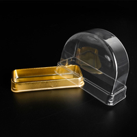 Boîte à gâteaux en rouleaux suisses, base dorée, blanche et noire avec couvercles transparents en PET, récipient à biscuits pour dessert en plastique jetable