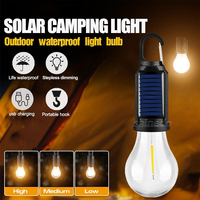 Lampes solaires d'urgence portables avec crochet, câble de données, charge type C, lanternes de camping COB, lampes de tente LED tungstène