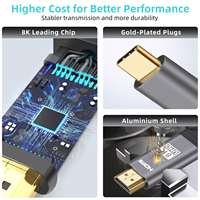 Câble Type C vers HDMI mâle-mâle, câble de transmission vidéo haute définition 8K 60Hz, compatible avec ordinateur de bureau et ordinateur portable
