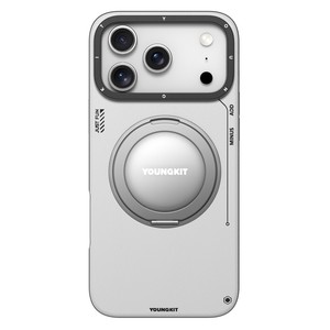เคส <span class=keywords><strong>YOUNGKIT</strong></span> สำหรับ iPhone 17 Pro Max พร้อมขาตั้งหมุนได้ ป้องกันแรงกระแทก ผลิตจาก TPU + หนัง PU  ฝาหลังโทรศัพท์ - สีเทา - Product Image 2