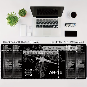 Tappetino per mouse con diagramma anatomico del fucile AR-15, tappetino da scrivania di grandi dimensioni, superficie lavabile, diverse misure disponibili, regalo per gli appassionati di armi da fuoco - Product Image 5