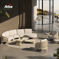 Meubles de jardin de luxe Artie, canapé commercial, fauteuil design, mobilier de salon extérieur, canapé de jardin