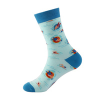 Chaussettes de sport mi-mollet en coton tricoté pour hommes, motif jacquard dessin animé, logo amusant, fleurs, football, vente en gros, OEM, collection hiver