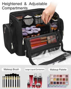 Borsa Cosmetici Professionale da Viaggio Relavel con Scomparti Trasparenti, Portapennelli per Trucco e Tracolla - Product Image 4