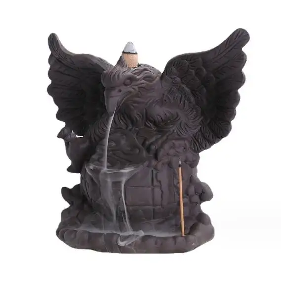 Brûleur d'encens à refoulement en céramique décoration de la maison carte du monde créative aigle encensoir artisanat cadeaux
