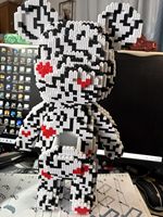 Ensemble de blocs de construction en plastique en forme de cœur d'animal, ours en peluche, à assembler soi-même, ornements tendance pour cadeau