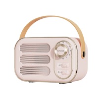 Speaker Audio Mini Portabel Retro dengan Baterai Internal, Tanpa Lampu LED, Pengisian Daya di Rumah, dan Slot Kartu